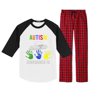 Autism Is Not A Tragedy Ignorance Is Funny Autism Raglan Sleeve Pajama Set