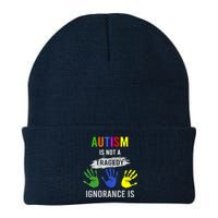 Autism Is Not A Tragedy Ignorance Is Funny Autism Knit Cap Winter Beanie