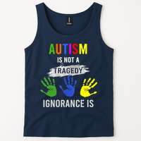 Autism Is Not A Tragedy Ignorance Is Funny Autism Tank Top