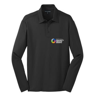 April Is National Minority Health Month Cute Gift Silk Touch Performance Long Sleeve Polo