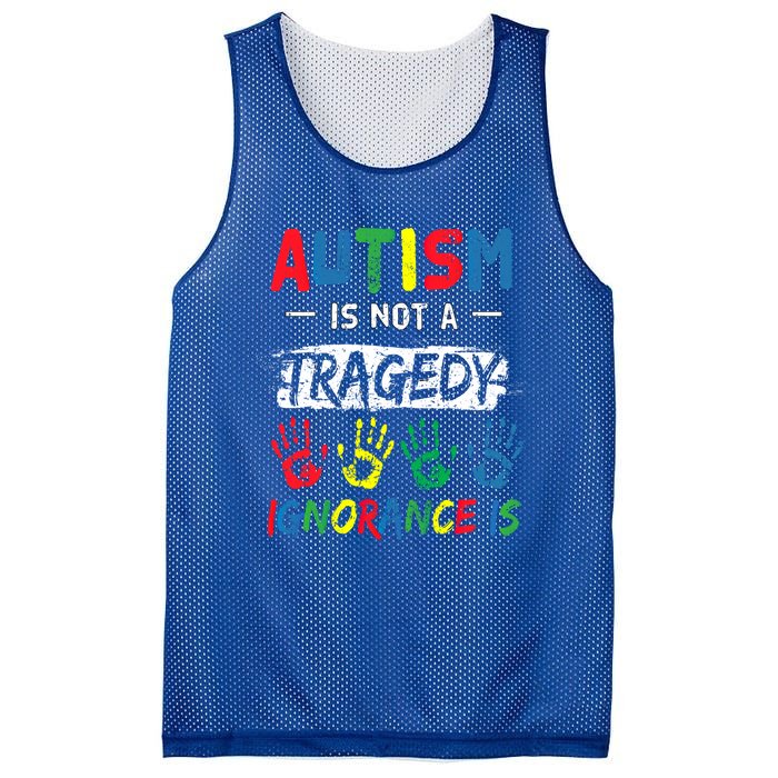 Autism Is Not A Tragedy Support Awareness Acceptance Love Gift Mesh Reversible Basketball Jersey Tank