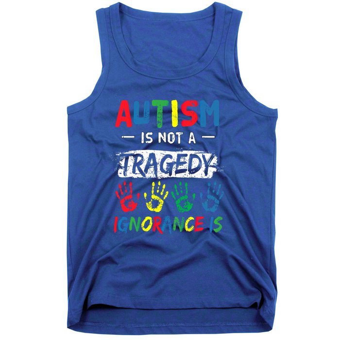 Autism Is Not A Tragedy Support Awareness Acceptance Love Gift Tank Top