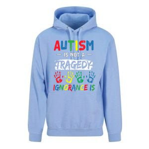 Autism Is Not A Tragedy Support Awareness Acceptance Love Gift Unisex Surf Hoodie