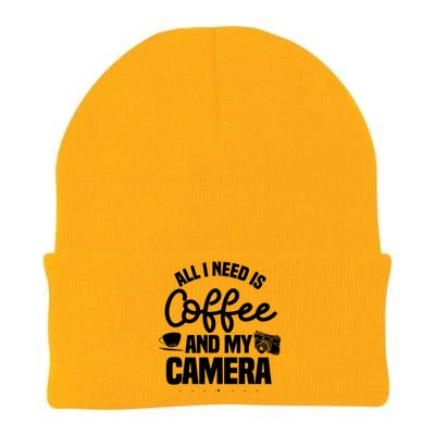 All I Need Is Coffee And My Camera Photographer Photography Gift Knit Cap Winter Beanie