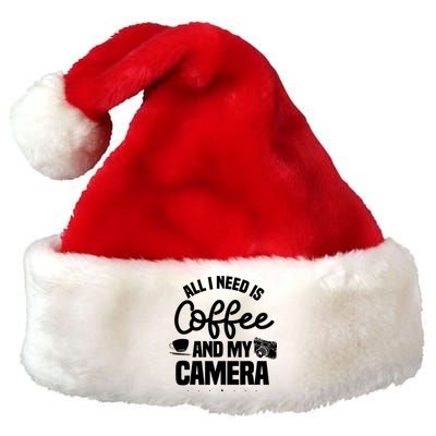 All I Need Is Coffee And My Camera Photographer Photography Gift Premium Christmas Santa Hat