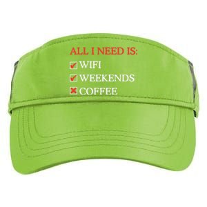 All I Need Is Wifi Weekends Coffee Adult Drive Performance Visor