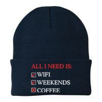 All I Need Is Wifi Weekends Coffee Knit Cap Winter Beanie