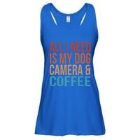 All I Need Is My Dog Coffee And My Camera Photographer Gift Ladies Essential Flowy Tank