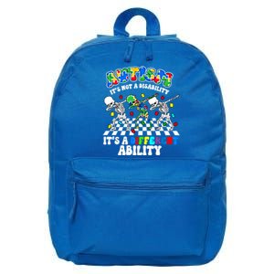 Autism ItS Not A Disability Dab Skeleton Autism Awareness Cool Gift 16 in Basic Backpack