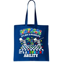 Autism ItS Not A Disability Dab Skeleton Autism Awareness Cool Gift Tote Bag