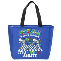 Autism ItS Not A Disability Dab Skeleton Autism Awareness Cool Gift Zip Tote Bag