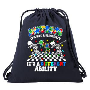 Autism ItS Not A Disability Dab Skeleton Autism Awareness Cool Gift Drawstring Bag