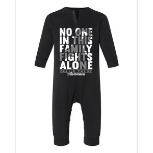 Awareness I No One In This Family Fights Alone I Bells Palsy Funny Gift Infant Fleece One Piece