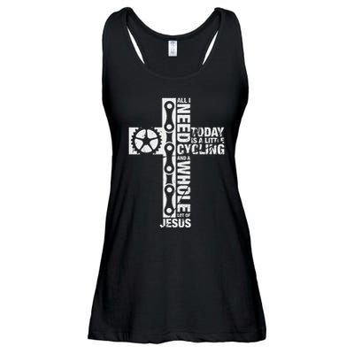 All I Need Is Cycling And Jesus Christian Religious Ladies Essential Flowy Tank