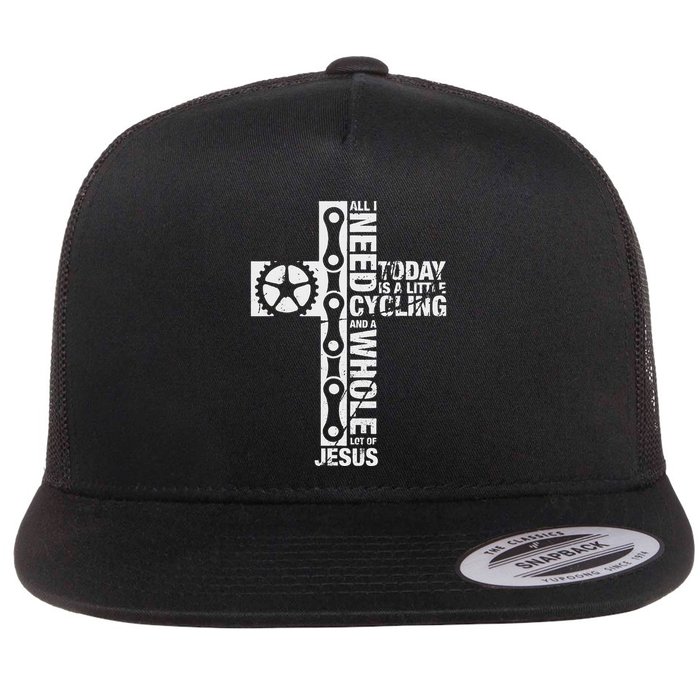 All I Need Is Cycling And Jesus Christian Religious Flat Bill Trucker Hat