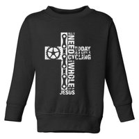 All I Need Is Cycling And Jesus Christian Religious Toddler Sweatshirt