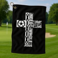 All I Need Is Cycling And Jesus Christian Religious Golf Towel