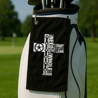 All I Need Is Cycling And Jesus Christian Religious Golf Towel