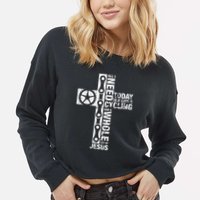 All I Need Is Cycling And Jesus Christian Religious Cropped Pullover Crew