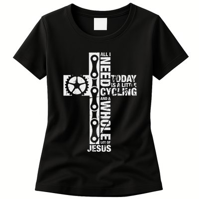 All I Need Is Cycling And Jesus Christian Religious Womens T-Shirt