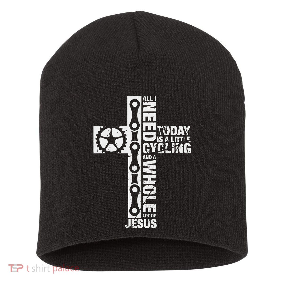 All I Need Is Cycling And Jesus Christian Religious Short Acrylic Beanie