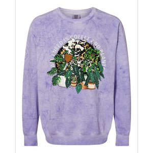 All I Need Is Coffee And Plants Skeletons Coffee Lover Colorblast Crewneck Sweatshirt