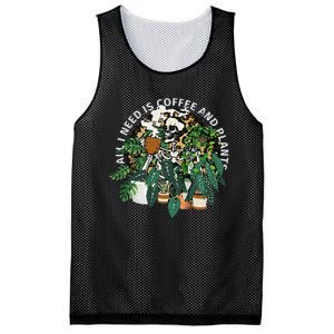 All I Need Is Coffee And Plants Skeletons Coffee Lover Mesh Reversible Basketball Jersey Tank