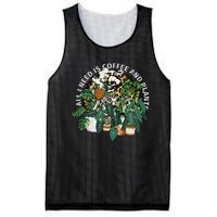 All I Need Is Coffee And Plants Skeletons Coffee Lover Mesh Reversible Basketball Jersey Tank