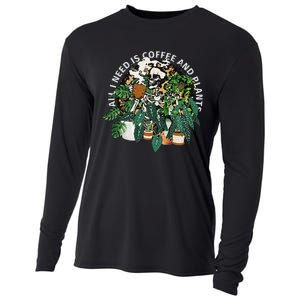 All I Need Is Coffee And Plants Skeletons Coffee Lover Cooling Performance Long Sleeve Crew