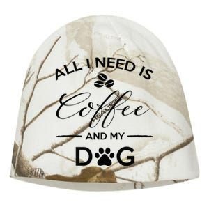 All I Need Is Coffee And My Dog Caffeine Lovers Gift Kati - Camo Knit Beanie