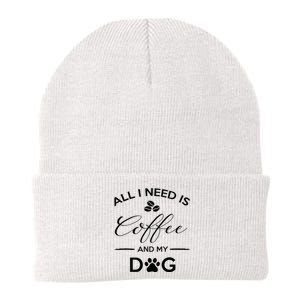 All I Need Is Coffee And My Dog Caffeine Lovers Gift Knit Cap Winter Beanie