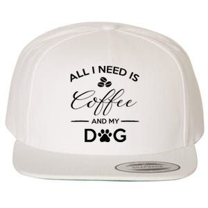 All I Need Is Coffee And My Dog Caffeine Lovers Gift Wool Snapback Cap