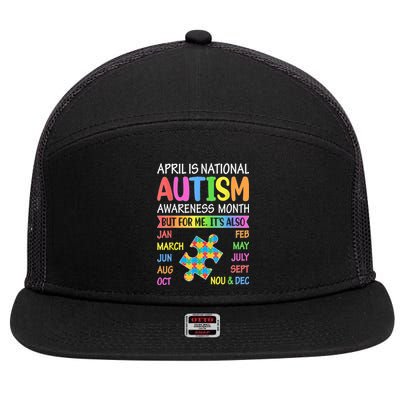 April Is National Autism Awareness Month 7 Panel Mesh Trucker Snapback Hat