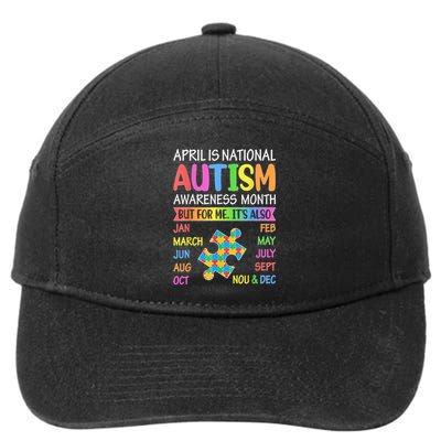 April Is National Autism Awareness Month 7-Panel Snapback Hat