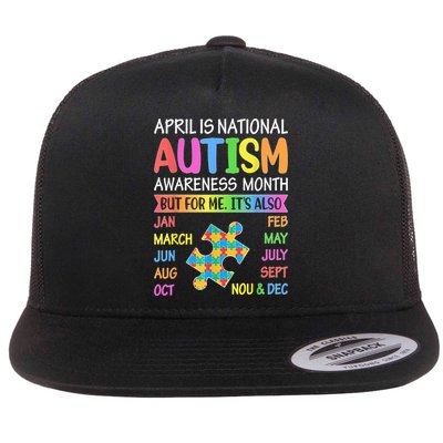 April Is National Autism Awareness Month Flat Bill Trucker Hat