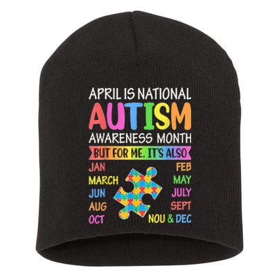 April Is National Autism Awareness Month Short Acrylic Beanie