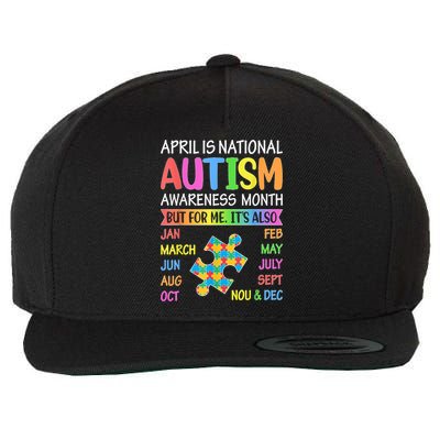 April Is National Autism Awareness Month Wool Snapback Cap