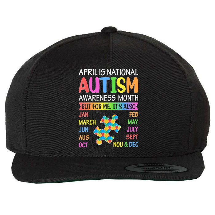 April Is National Autism Awareness Month Wool Snapback Cap