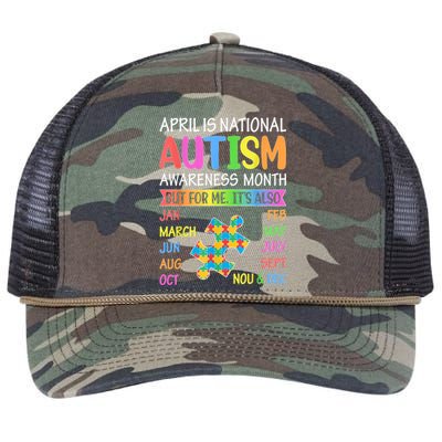 April Is National Autism Awareness Month Retro Rope Trucker Hat Cap