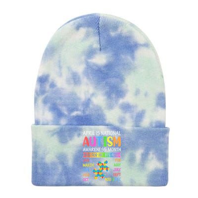 April Is National Autism Awareness Month Tie Dye 12in Knit Beanie