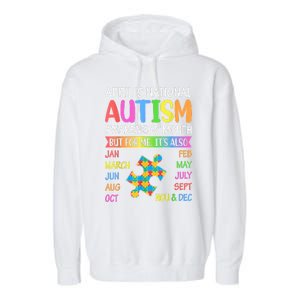 April Is National Autism Awareness Month Garment-Dyed Fleece Hoodie