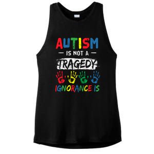 Autism Is Not A Tragedy Support Awareness Acceptance Love Cute Gift Ladies PosiCharge Tri-Blend Wicking Tank