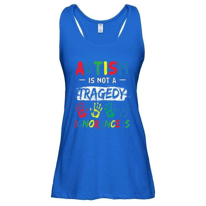 Autism Is Not A Tragedy Support Awareness Acceptance Love Cute Gift Ladies Essential Flowy Tank