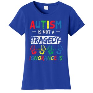 Autism Is Not A Tragedy Support Awareness Acceptance Love Cute Gift Women's T-Shirt