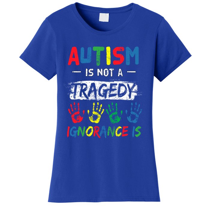 Autism Is Not A Tragedy Support Awareness Acceptance Love Cute Gift Women's T-Shirt