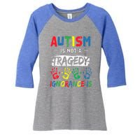 Autism Is Not A Tragedy Support Awareness Acceptance Love Cute Gift Women's Tri-Blend 3/4-Sleeve Raglan Shirt