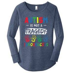 Autism Is Not A Tragedy Support Awareness Acceptance Love Cute Gift Women's Perfect Tri Tunic Long Sleeve Shirt