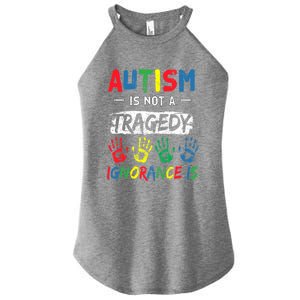 Autism Is Not A Tragedy Support Awareness Acceptance Love Cute Gift Women's Perfect Tri Rocker Tank