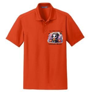 All I Need Is Pizza And Horror Movies Cute Skeleton Happy Dry Zone Grid Polo