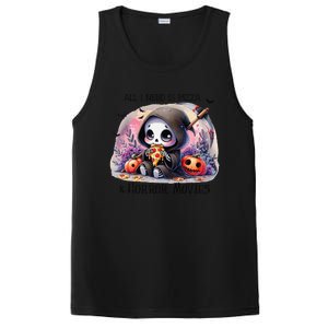 All I Need Is Pizza And Horror Movies Cute Skeleton Happy PosiCharge Competitor Tank